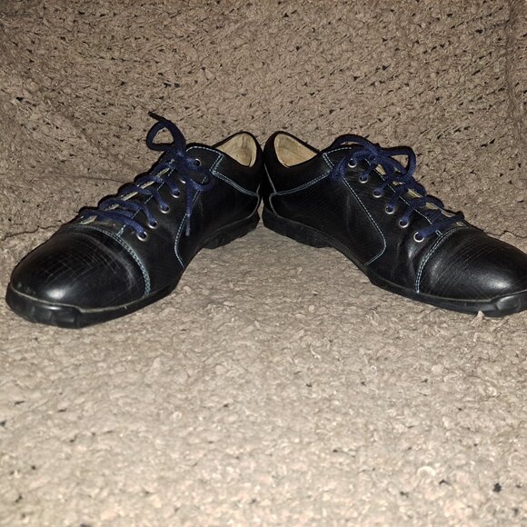 JOHN FLUEVOG-Know The Future Decide Well Today-Black Leather-Lace Up-Sz 11-EX - Picture 4 of 9